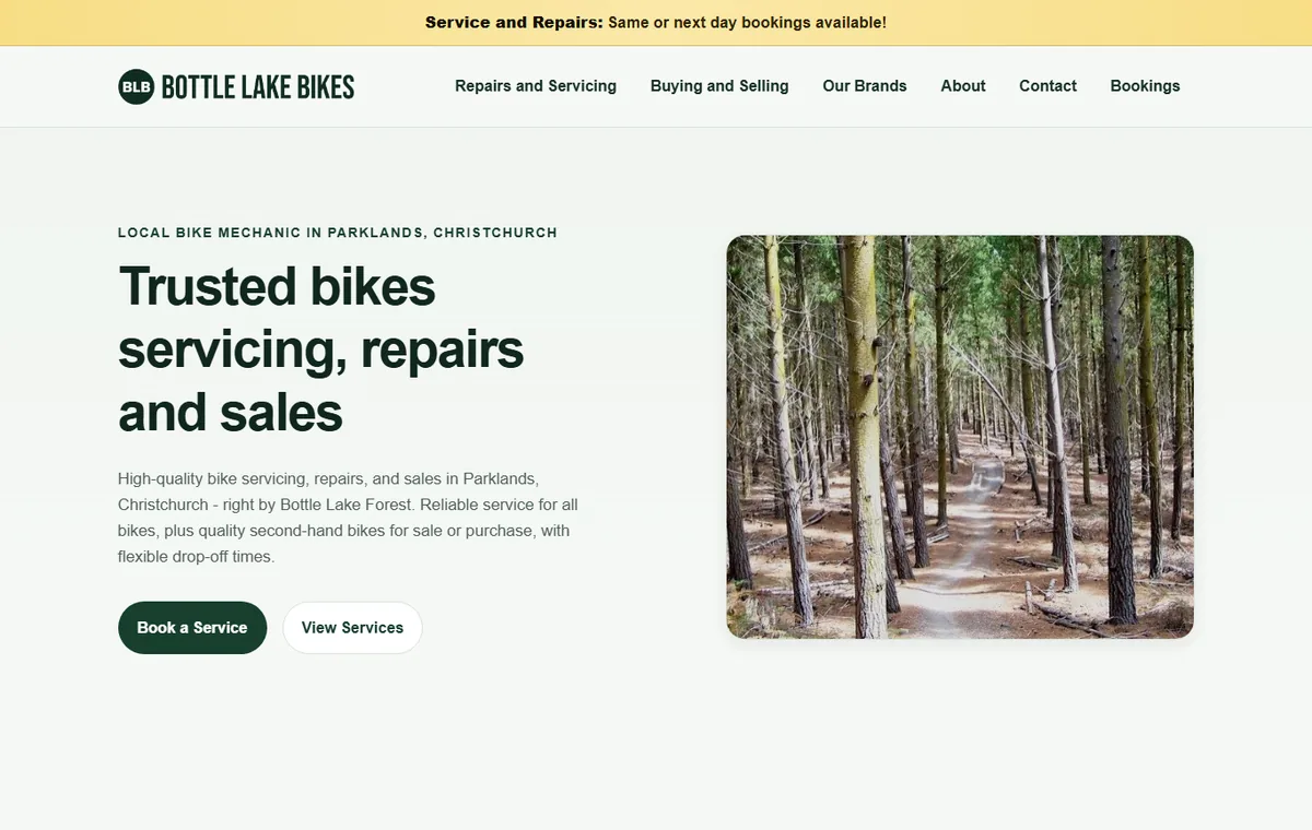 Bottle Lake Bikes website designed by Better Site